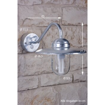 Nordlux LUXEMBOURG Utomhusbelysning, vägglampa utomhus Rostfritt stål, Genomskinlig, klar, Galvaniserad, 1-ljuskällor, Rörelsedetektor