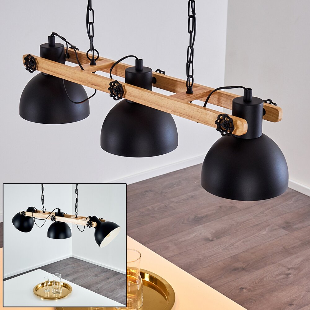 Chetco Pendelbelysning Trä ljus, Svart, 3-ljuskällor main product photo