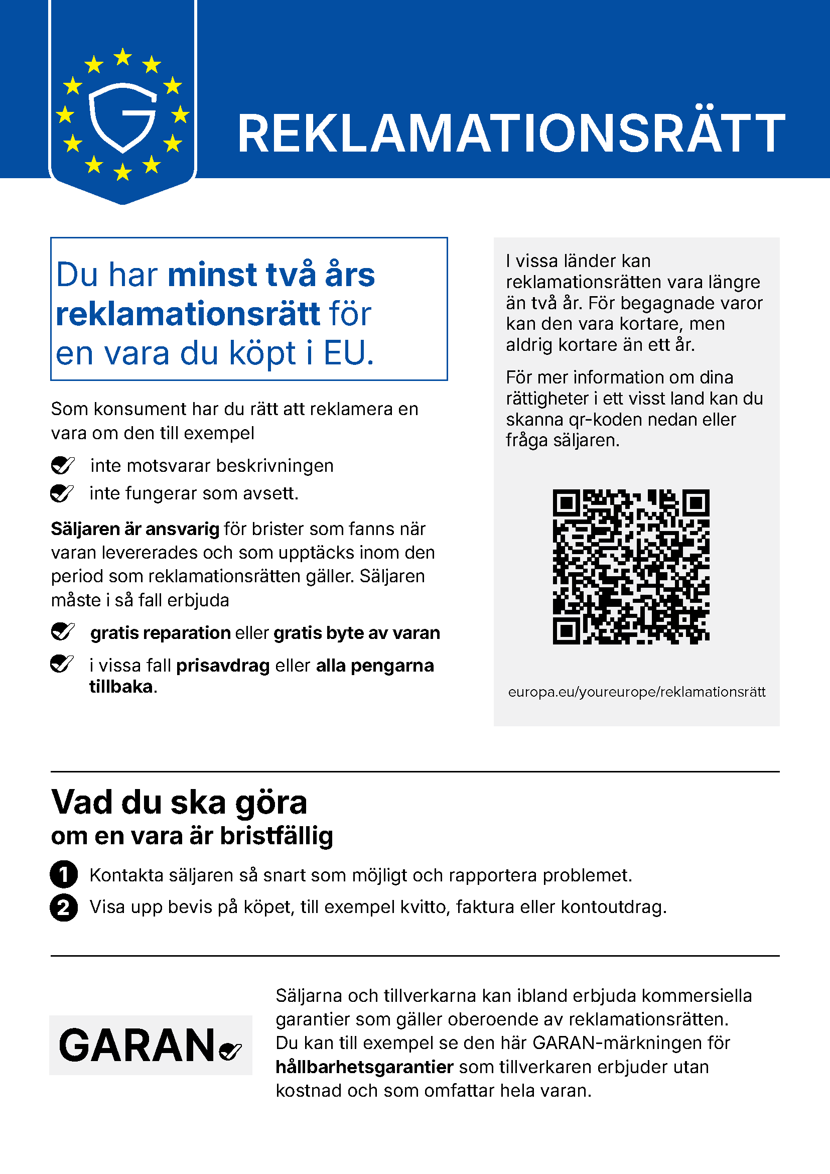 EU legal guarantee notice